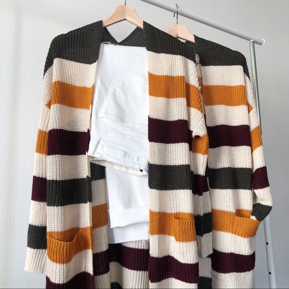 LONG STRIPED CARDIGAN - Picture 7 of 8